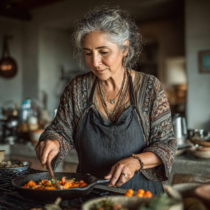 Adultos mayores comiendo saludable